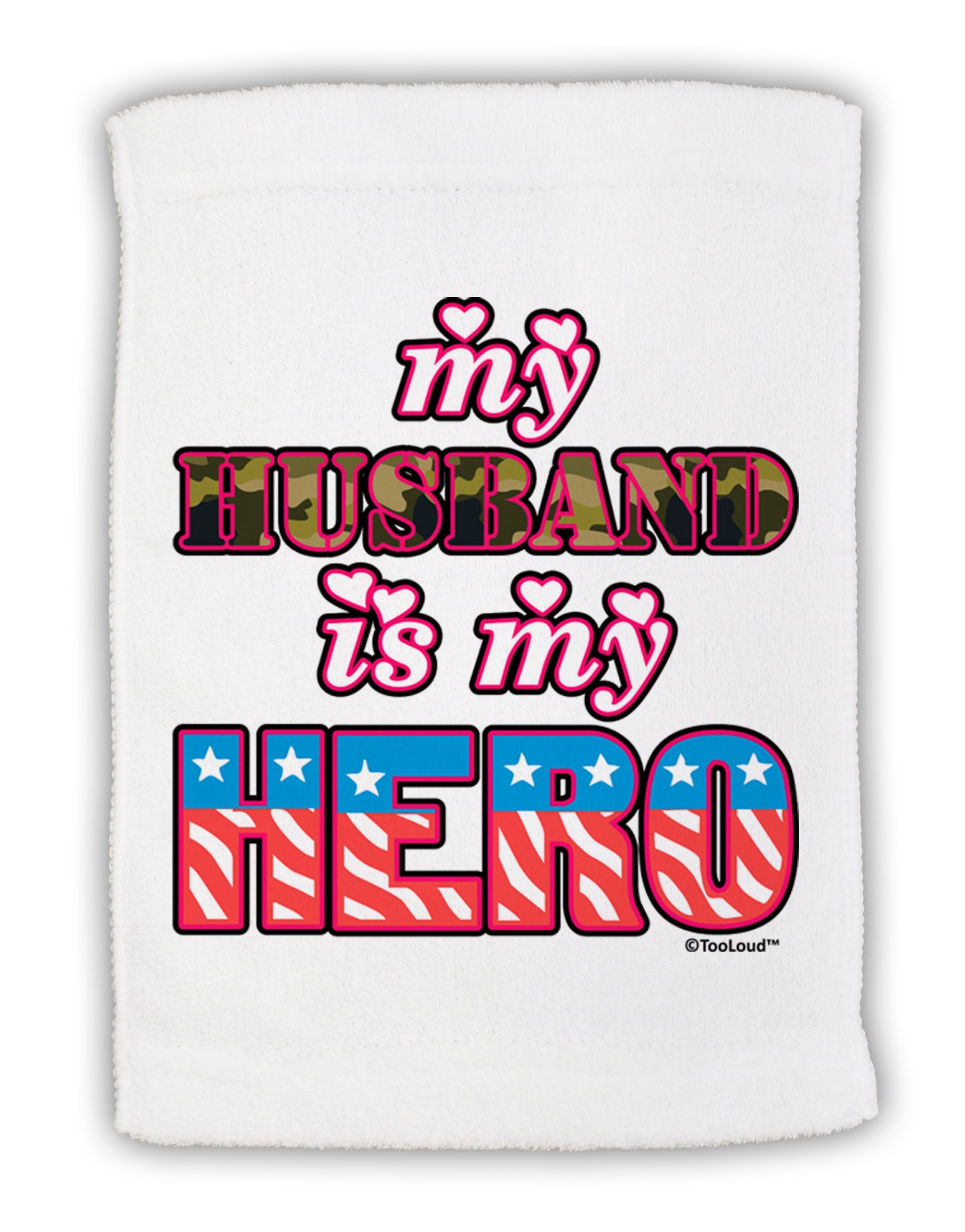 My Husband is My Hero - Armed Forces Micro Terry Sport Towel 15 X 22 inches by TooLoud-Sport Towel-TooLoud-White-Davson Sales