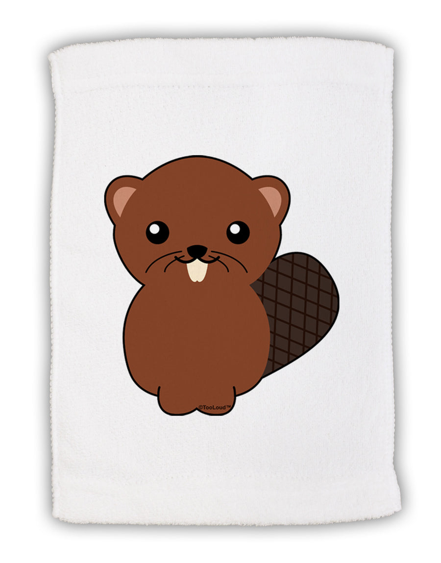 Cute Beaver Micro Terry Sport Towel 11 x 18 inches-TooLoud-White-Davson Sales