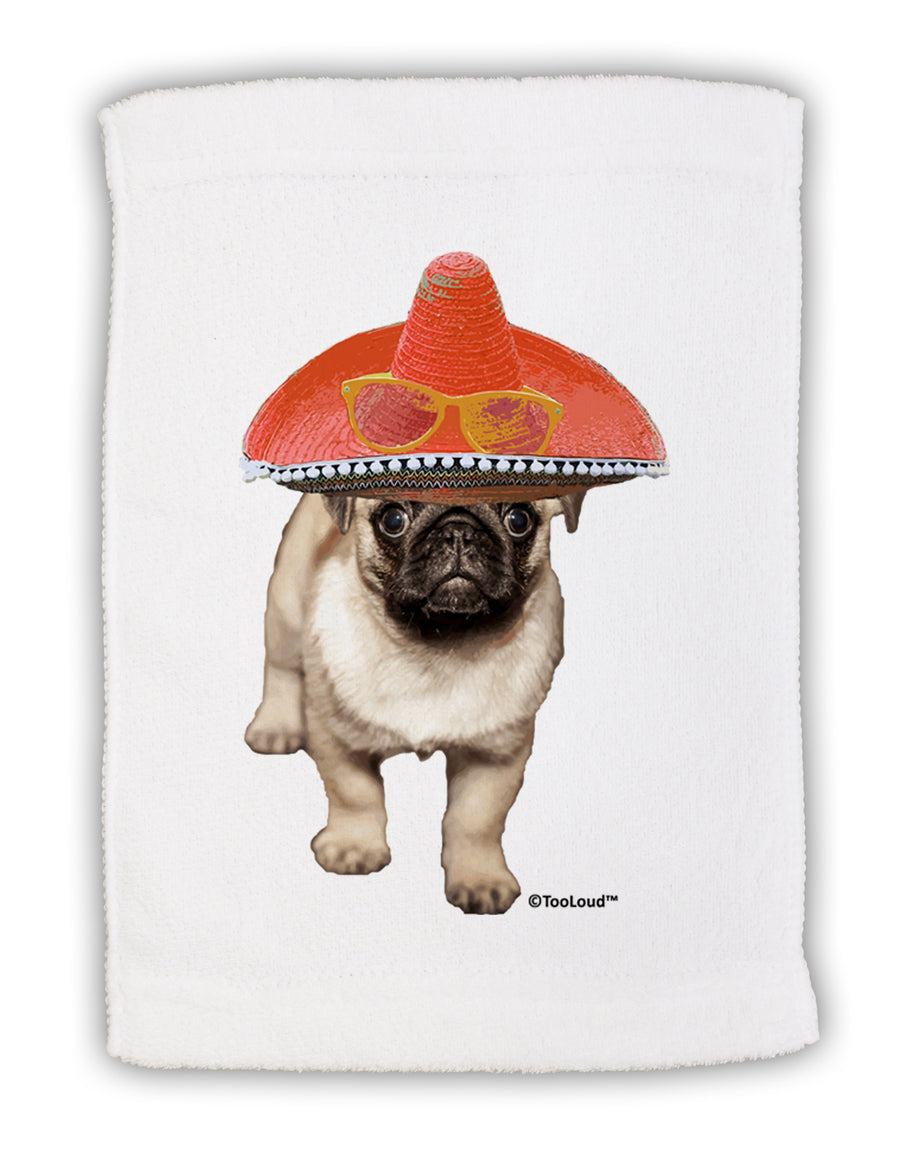 Pug Dog with Pink Sombrero Micro Terry Sport Towel 11 x 18 Inch by TooLoud-Sport Towel-TooLoud-White-Davson Sales