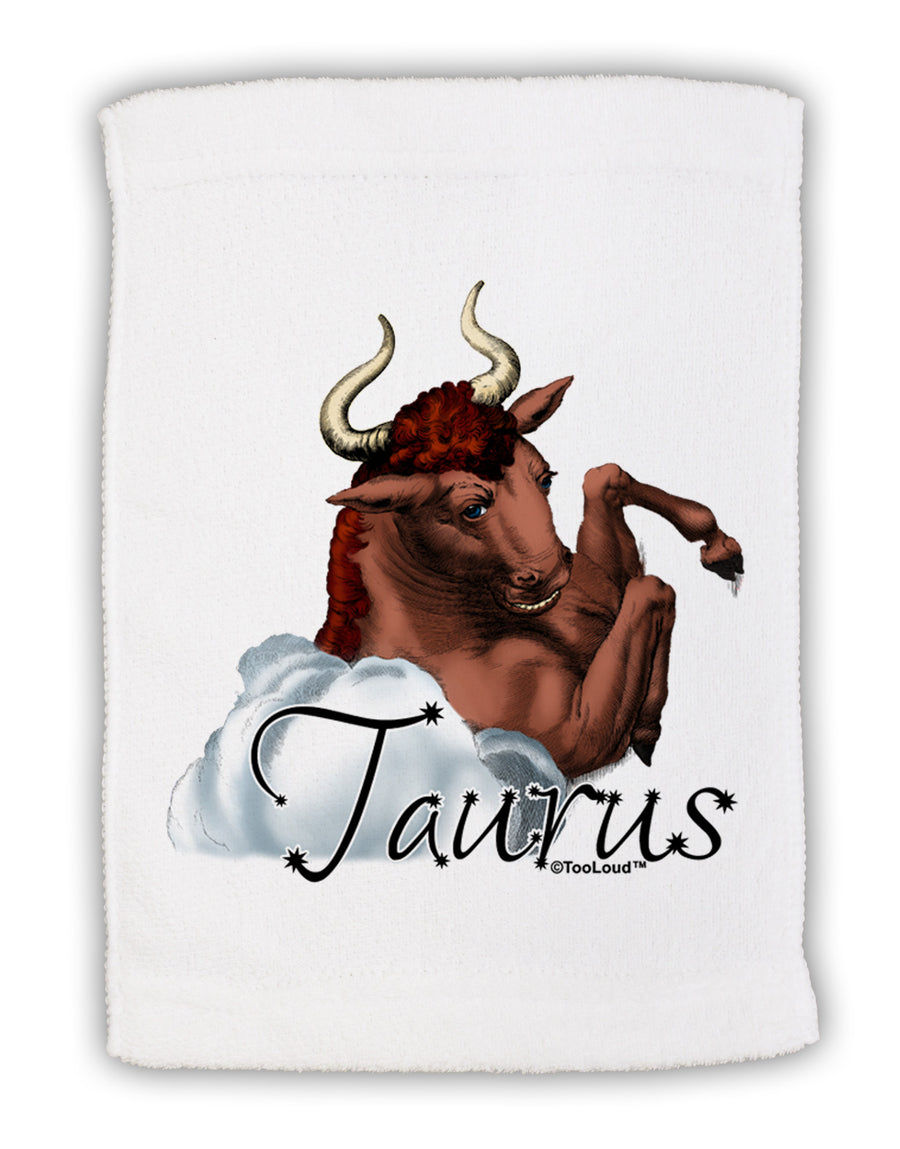 Taurus Color Illustration Micro Terry Sport Towel 11 x 18 inches-TooLoud-White-Davson Sales