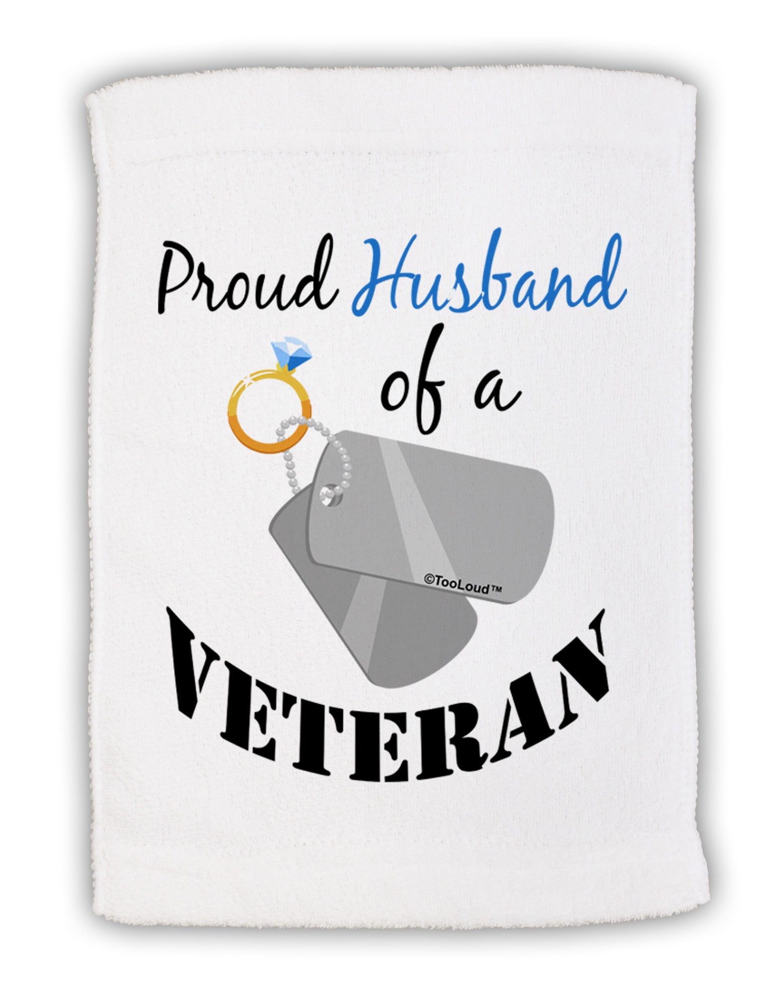 Husband of Veteran Micro Terry Sport Towel 11 x 18 inches-TooLoud-White-Davson Sales