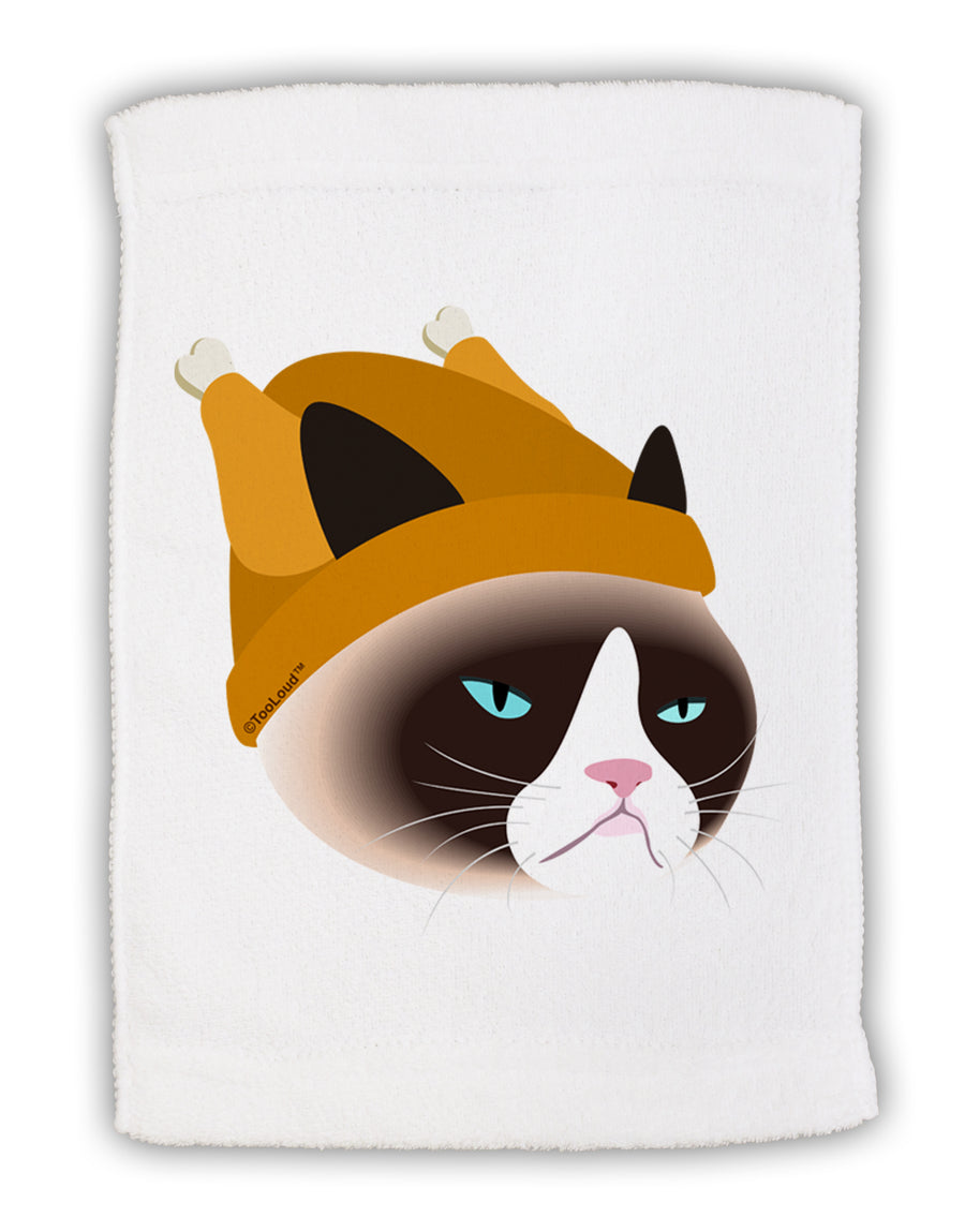 Disgruntled Cat Wearing Turkey Hat Micro Terry Sport Towel 15 X 22 inches by TooLoud-Sport Towel-TooLoud-White-Davson Sales