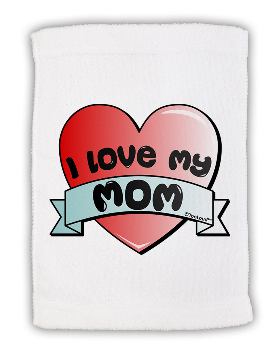 I Love My Mom - Heart Banner Design Micro Terry Sport Towel 15 X 22 inches by TooLoud-Sport Towel-TooLoud-White-Davson Sales