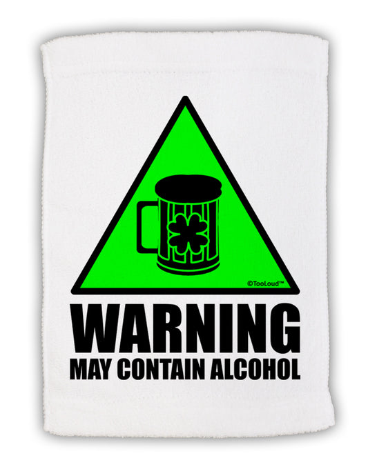 Warning May Contain Alcohol Micro Terry Sport Towel 11 x 18 Inch by TooLoud-Sport Towel-TooLoud-White-Davson Sales