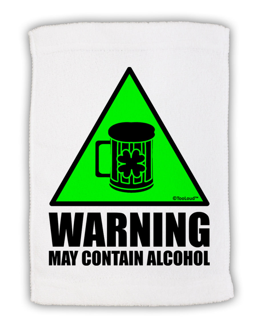 Warning May Contain Alcohol Micro Terry Sport Towel 11 x 18 Inch by TooLoud-Sport Towel-TooLoud-White-Davson Sales