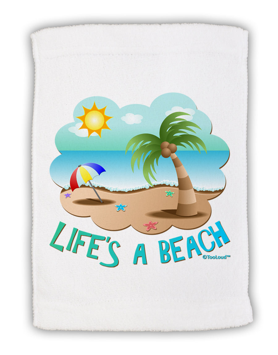 Fun Summer Beach Scene - Life's a Beach Micro Terry Sport Towel 15 X 22 inches by TooLoud-Sport Towel-TooLoud-White-Davson Sales