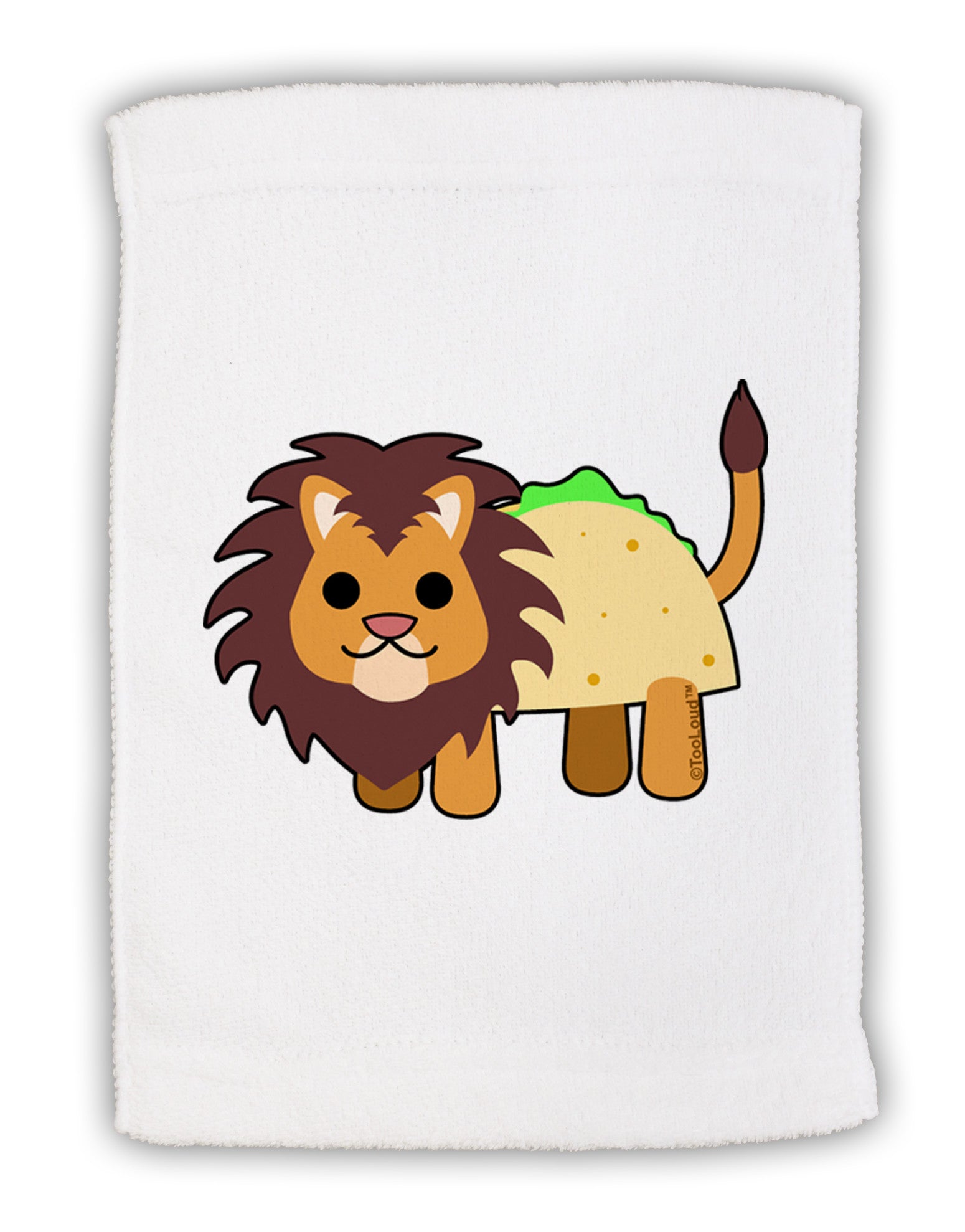Cute Taco Lion Micro Terry Sport Towel 11 x 18 inches-TooLoud-White-Davson Sales