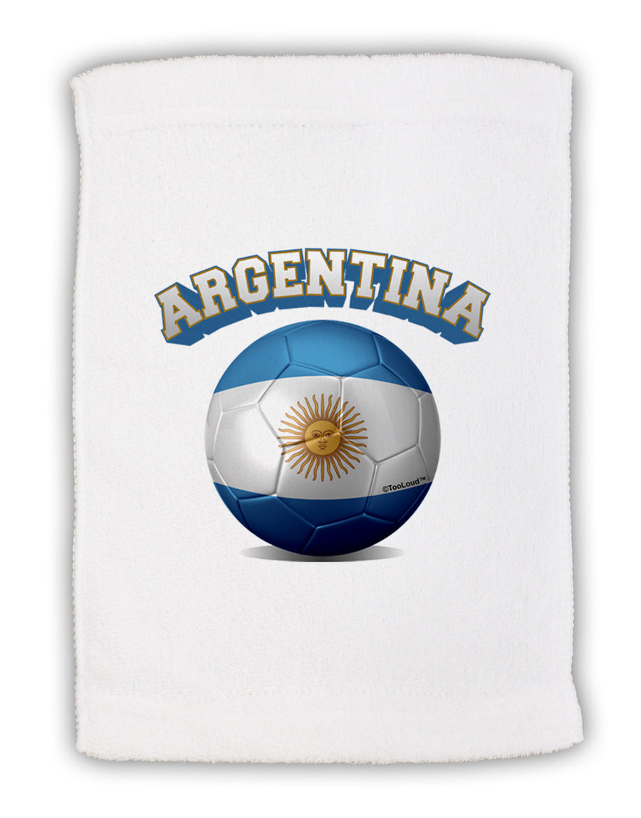 Soccer Ball Flag - Argentina Micro Terry Sport Towel 11 x 18 inches-TooLoud-White-Davson Sales