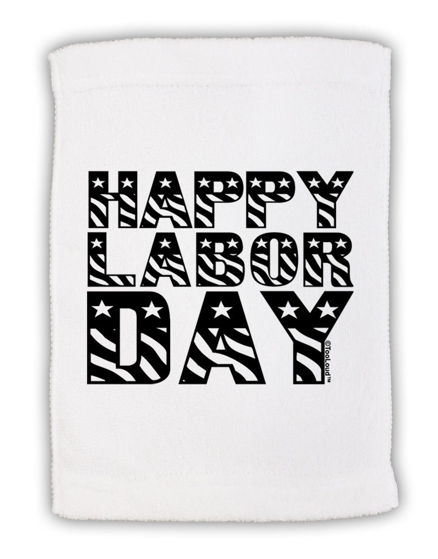 Happy Labor Day Text Micro Terry Sport Towel 11 x 18 inches-TooLoud-White-Davson Sales