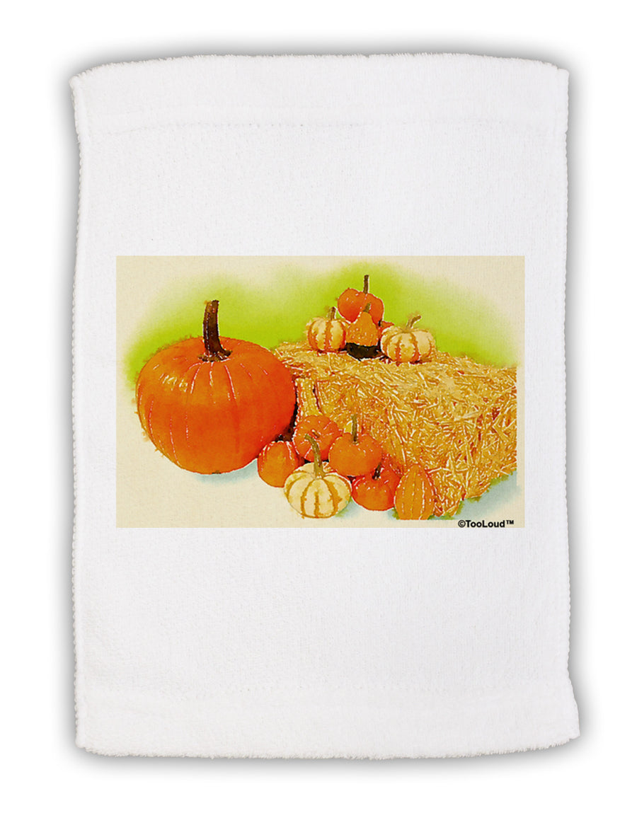 Fall Pumpkin Scene Micro Terry Sport Towel 11 x 18 inches-TooLoud-White-Davson Sales