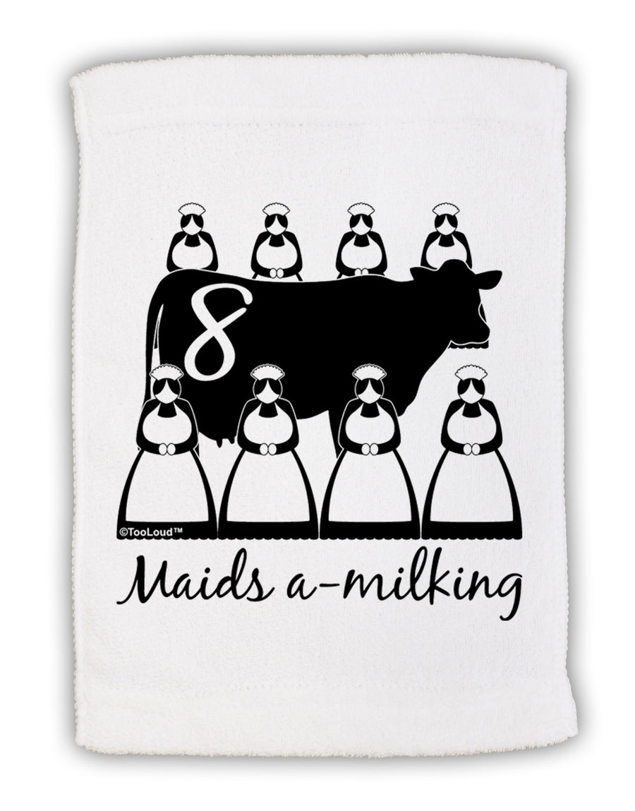 Eight Maids A Milking Text Micro Terry Sport Towel 11 x 18 inches-TooLoud-White-Davson Sales