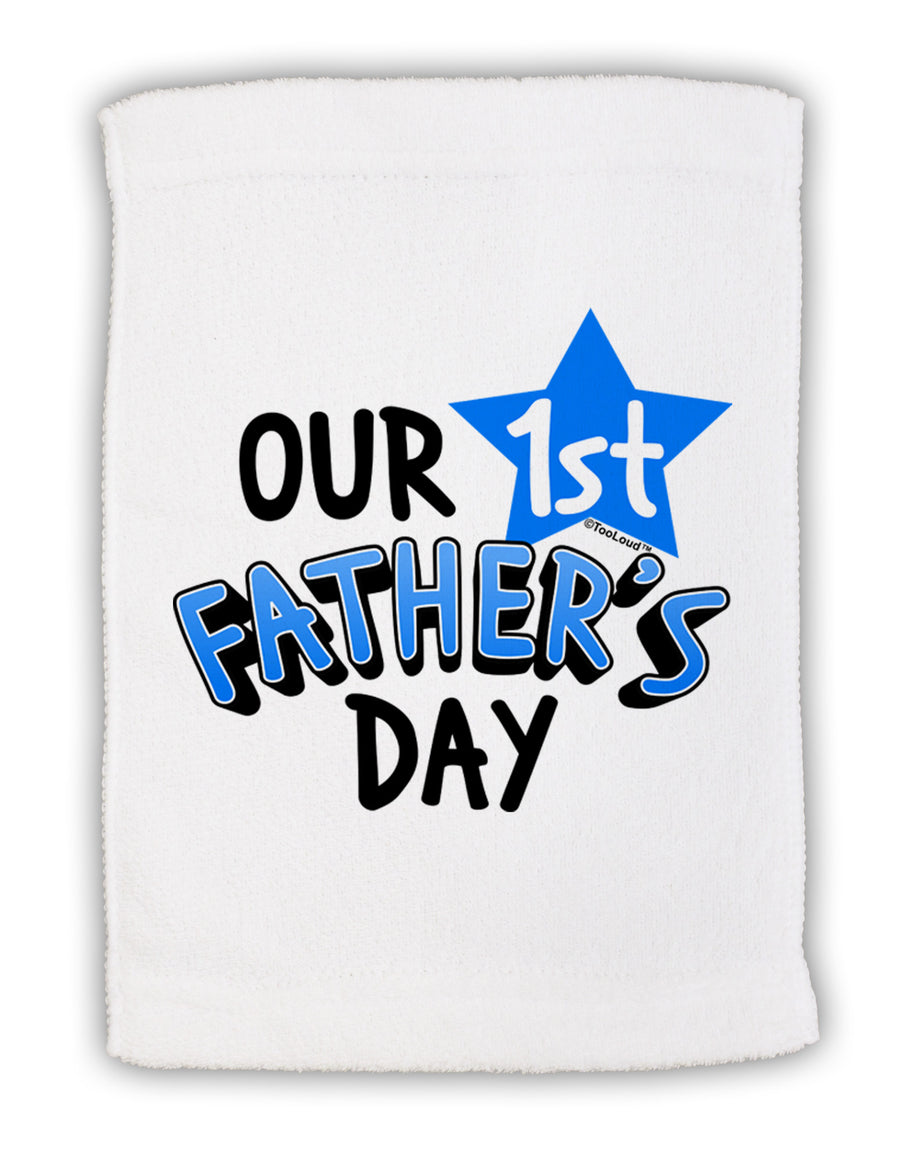 Our 1st Father's Day Micro Terry Sport Towel 11 x 18 inches-TooLoud-White-Davson Sales