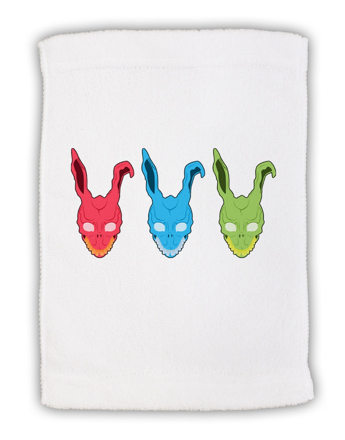 Scary Bunny Tri-color Micro Terry Sport Towel 11 x 18 inches-TooLoud-White-Davson Sales