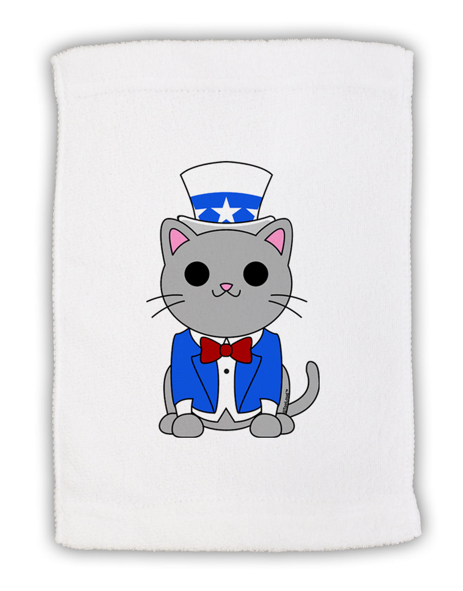 Patriotic Cat Micro Terry Sport Towel 15 X 22 inches by TooLoud-Sport Towel-TooLoud-White-Davson Sales