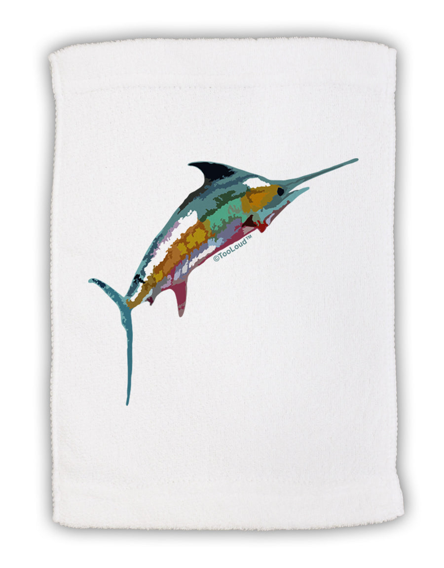 Colorful Vector Swordfish Micro Terry Sport Towel 11 x 18 inches-Sport Towel-TooLoud-White-Davson Sales