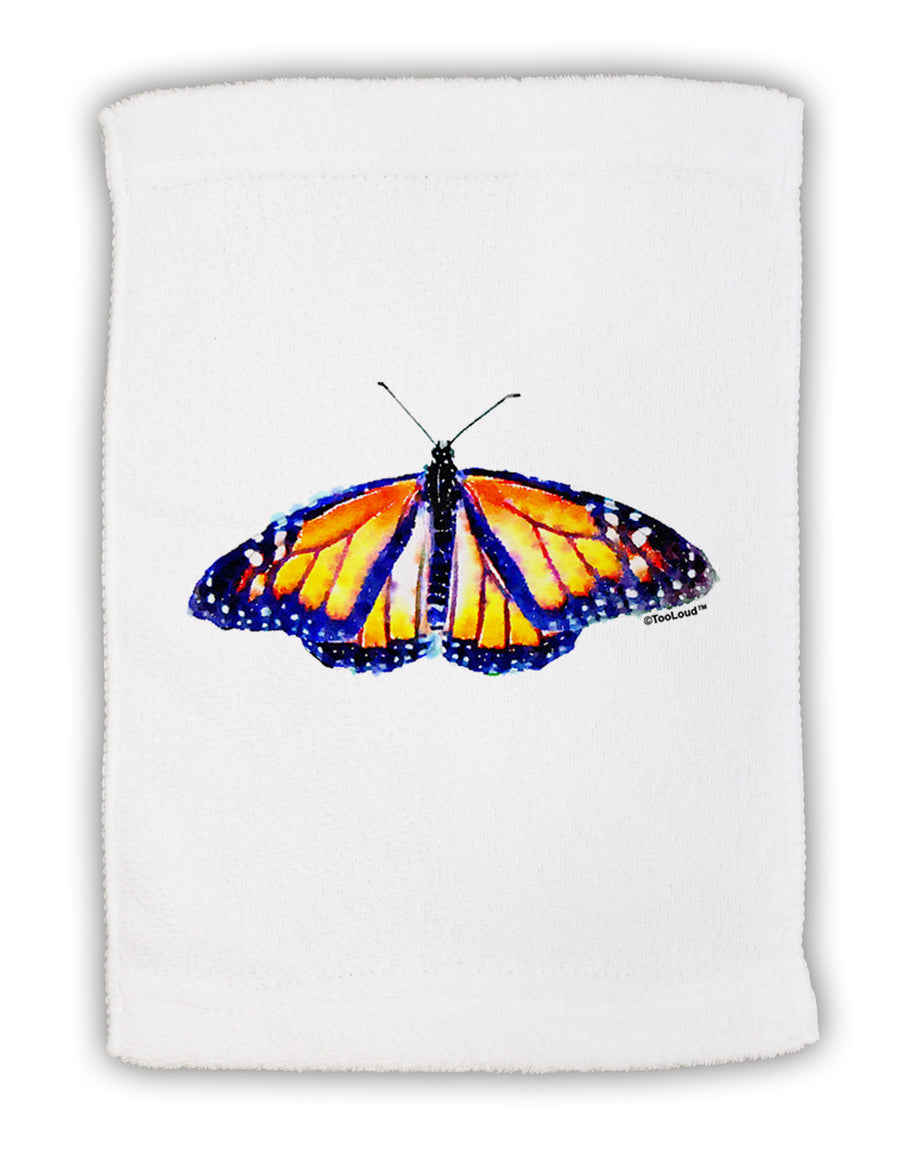 TooLoud Watercolor Monarch Butterfly Micro Terry Sport Towel 11 x 18 inches-TooLoud-White-Davson Sales