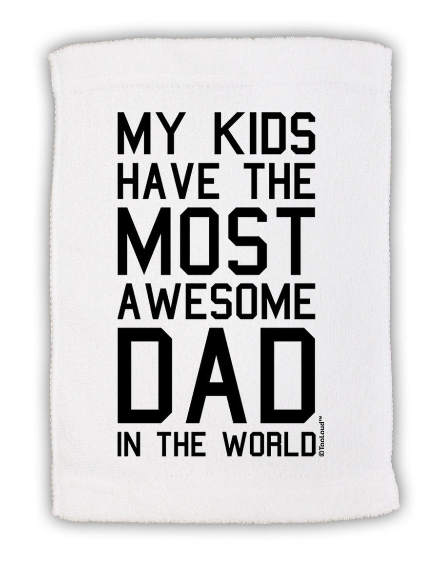 My Kids Have the Most Awesome Dad in the World Micro Terry Sport Towel 15 X 22 inches-Sport Towel-TooLoud-White-Davson Sales