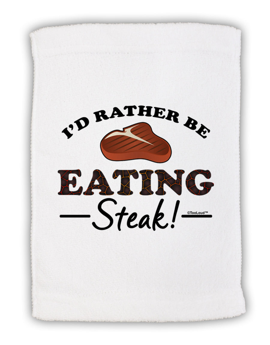 I'd Rather - Steak Micro Terry Sport Towel 11 x 18 inches-TooLoud-White-Davson Sales