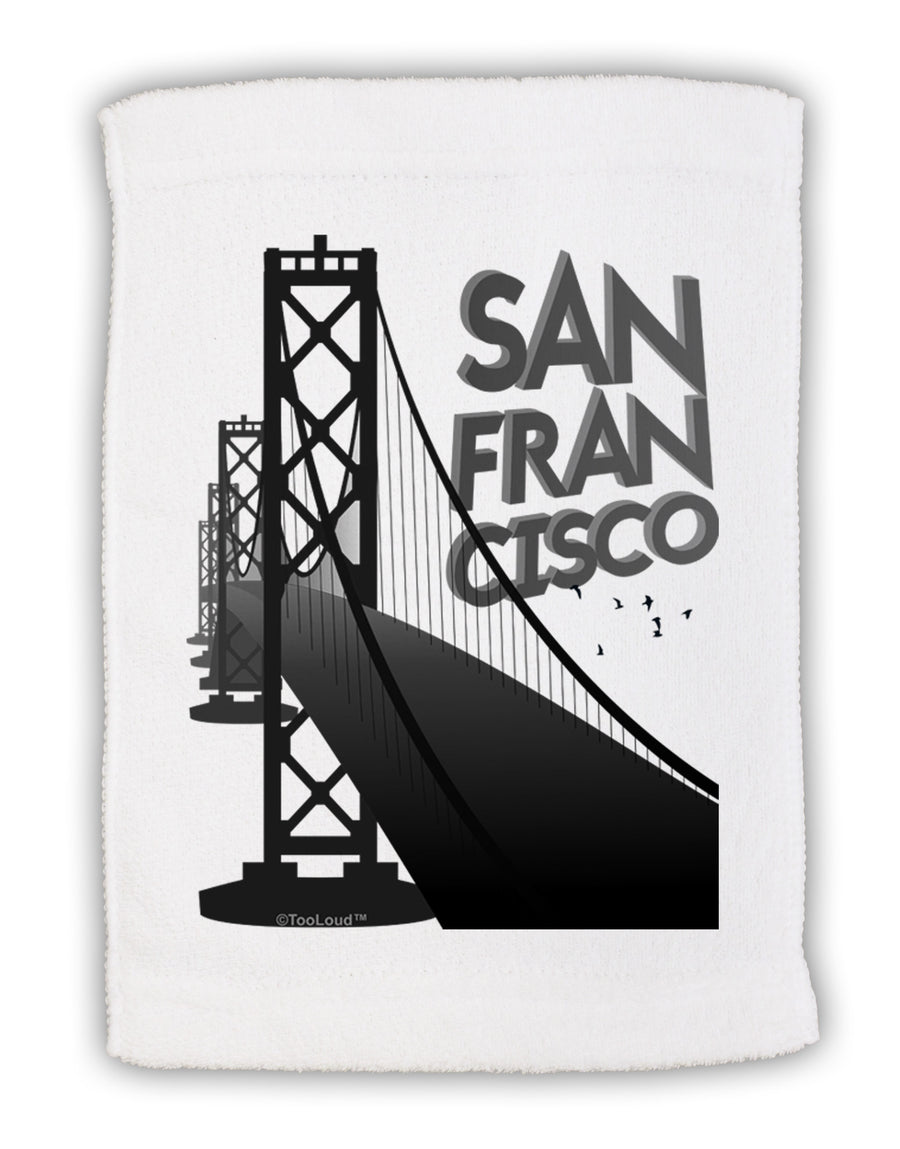 San Francisco Text Bay Bridge Micro Terry Sport Towel 11 x 18 inches-Sport Towel-TooLoud-White-Davson Sales