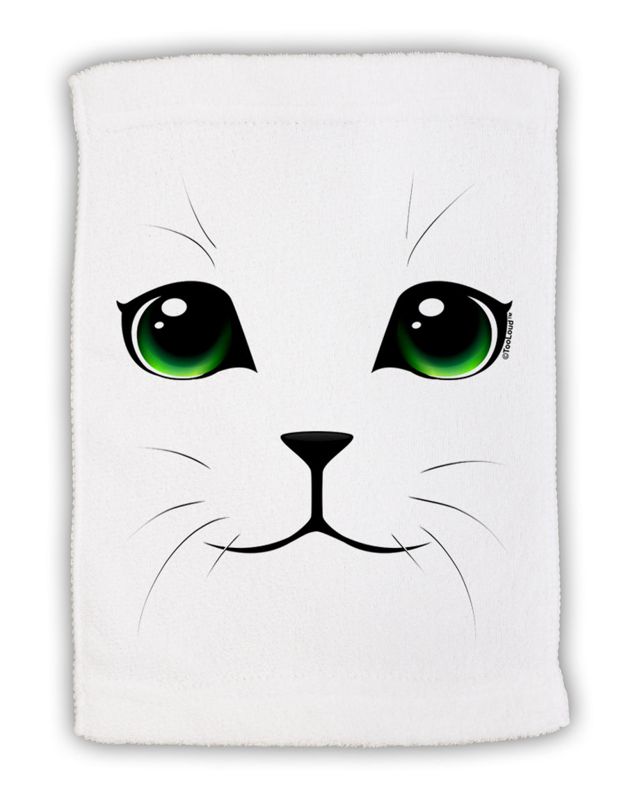 Green-Eyed Cute Cat Face Micro Terry Sport Towel 11 x 18 inches-Sport Towel-TooLoud-White-Davson Sales