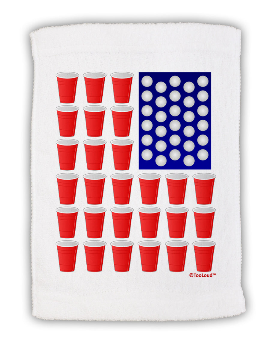 Beer Pong Flag Micro Terry Sport Towel 15 X 22 inches-Sport Towel-TooLoud-White-Davson Sales