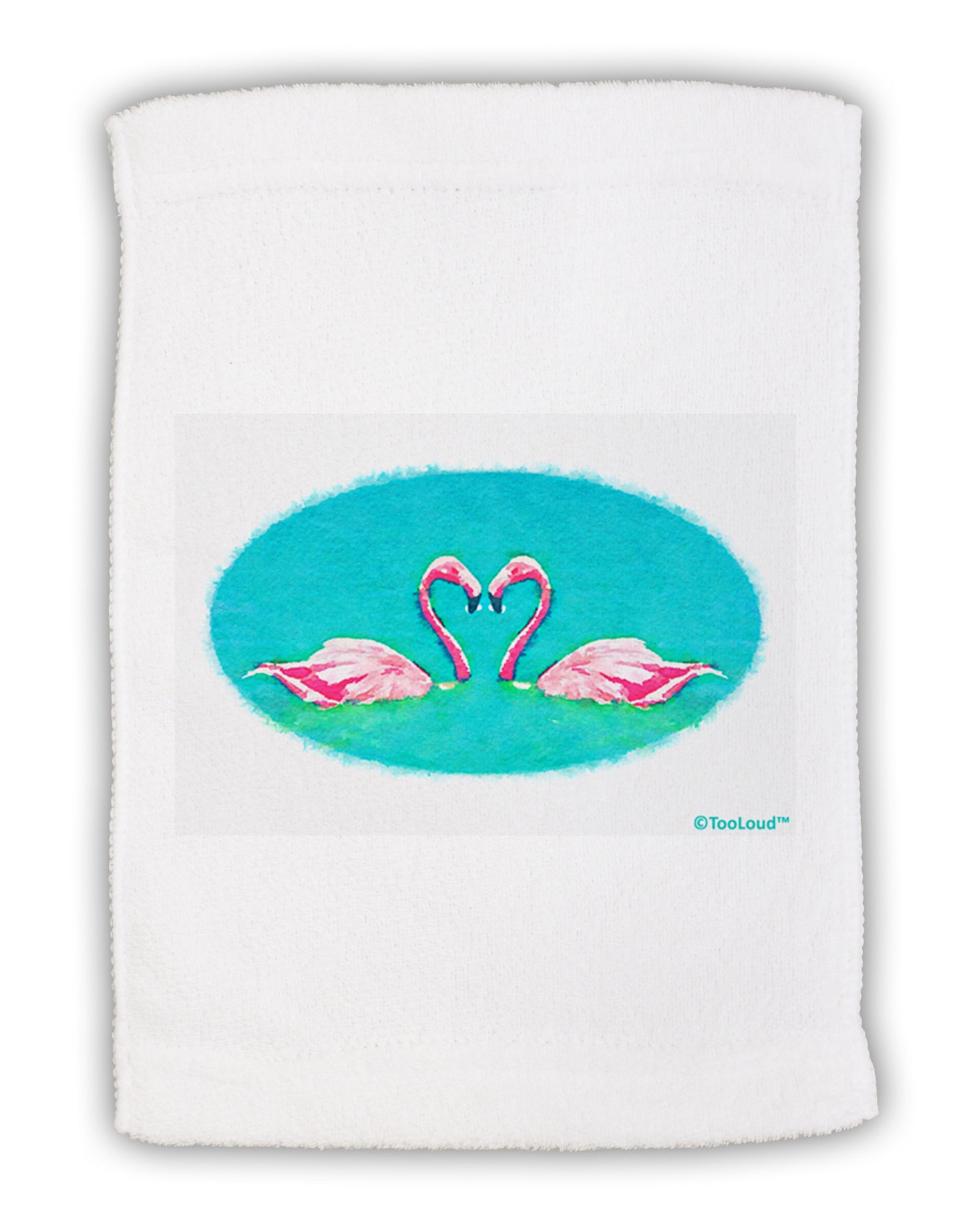 Love Birds - Flamingos Watercolor Micro Terry Sport Towel 15 X 22 inches-Sport Towel-TooLoud-White-Davson Sales