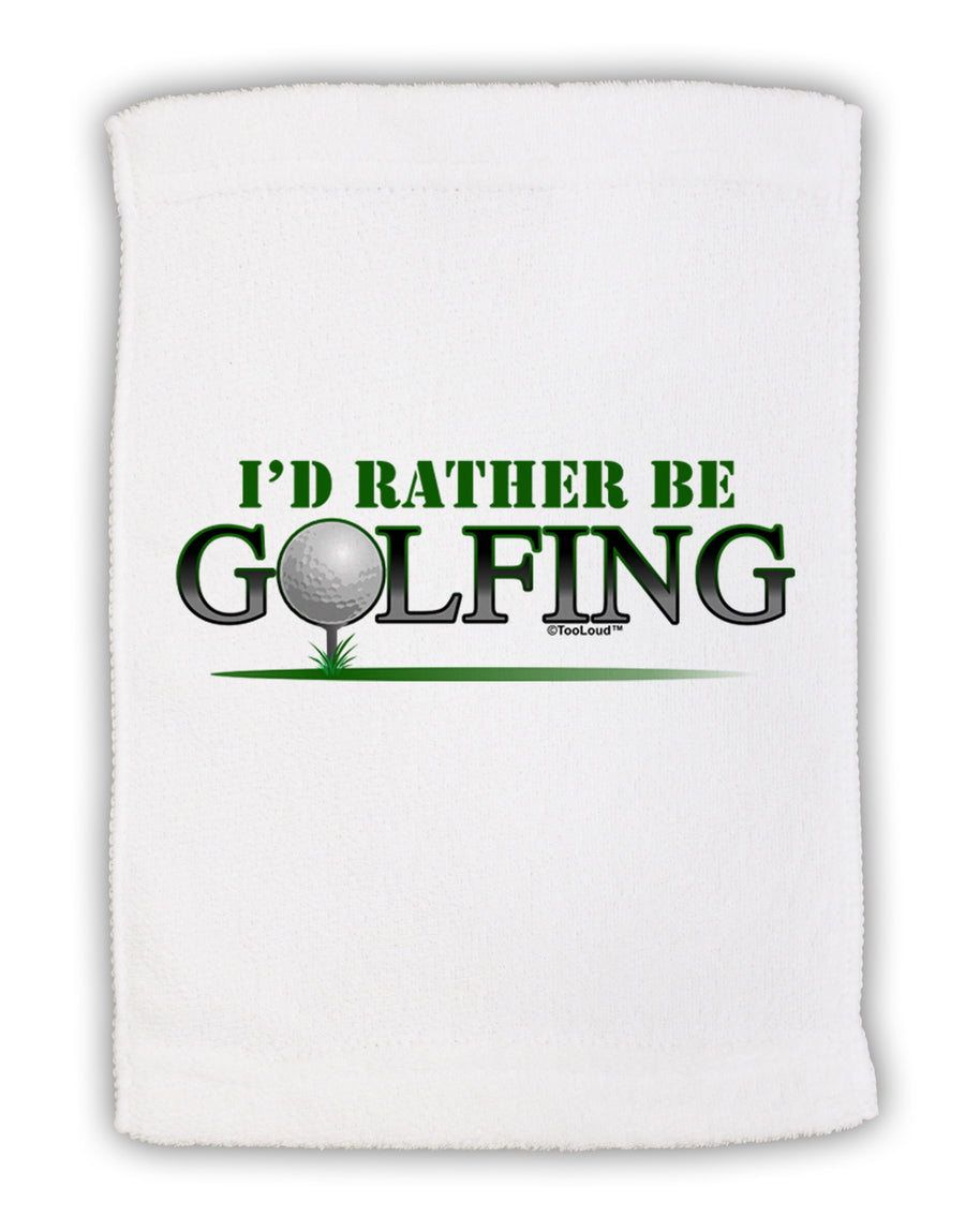 I'd Rather Be Golfing Micro Terry Sport Towel 15 X 22 inches-Sport Towel-TooLoud-White-Davson Sales