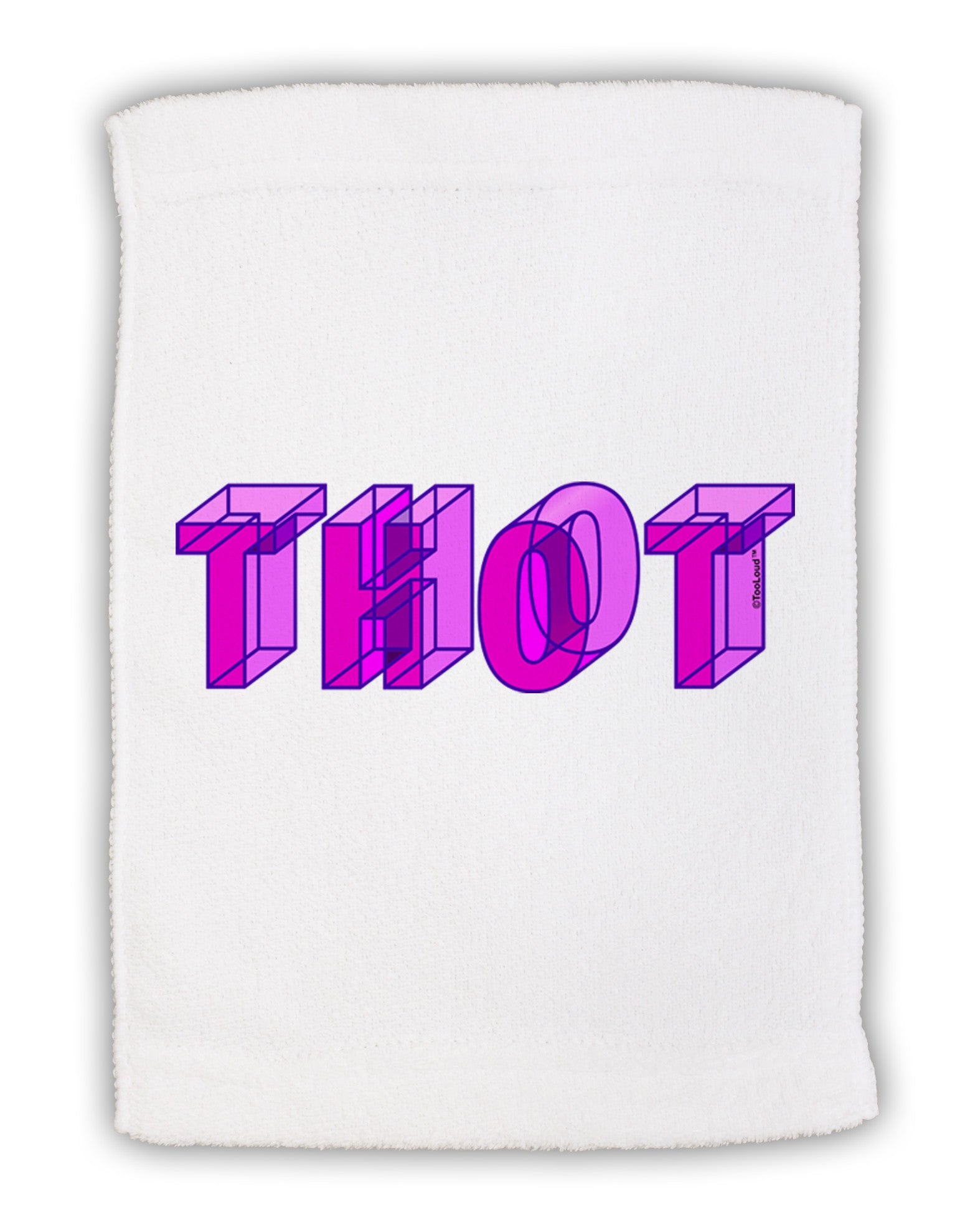 THOT Artistic Text Micro Terry Sport Towel 11 x 18 inches-TooLoud-White-Davson Sales