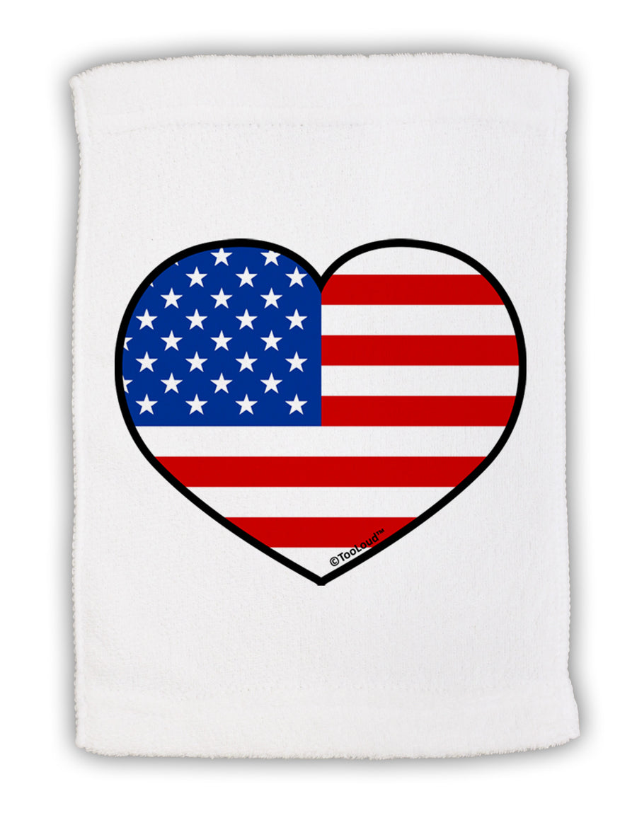 American Flag Heart Design Micro Terry Sport Towel 15 X 22 inches by TooLoud-Sport Towel-TooLoud-White-Davson Sales