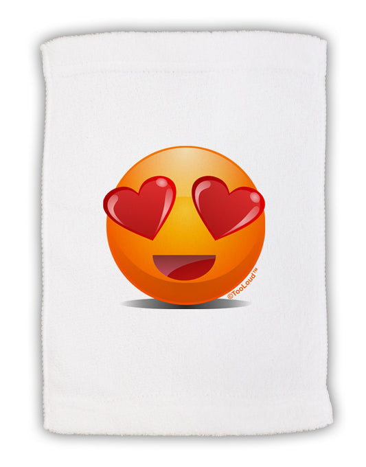 Heart Eye Emoji Micro Terry Sport Towel 11 x 18 inches-TooLoud-White-Davson Sales
