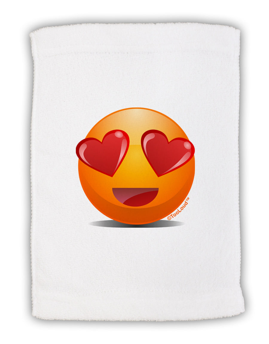 Heart Eye Emoji Micro Terry Sport Towel 11 x 18 inches-TooLoud-White-Davson Sales