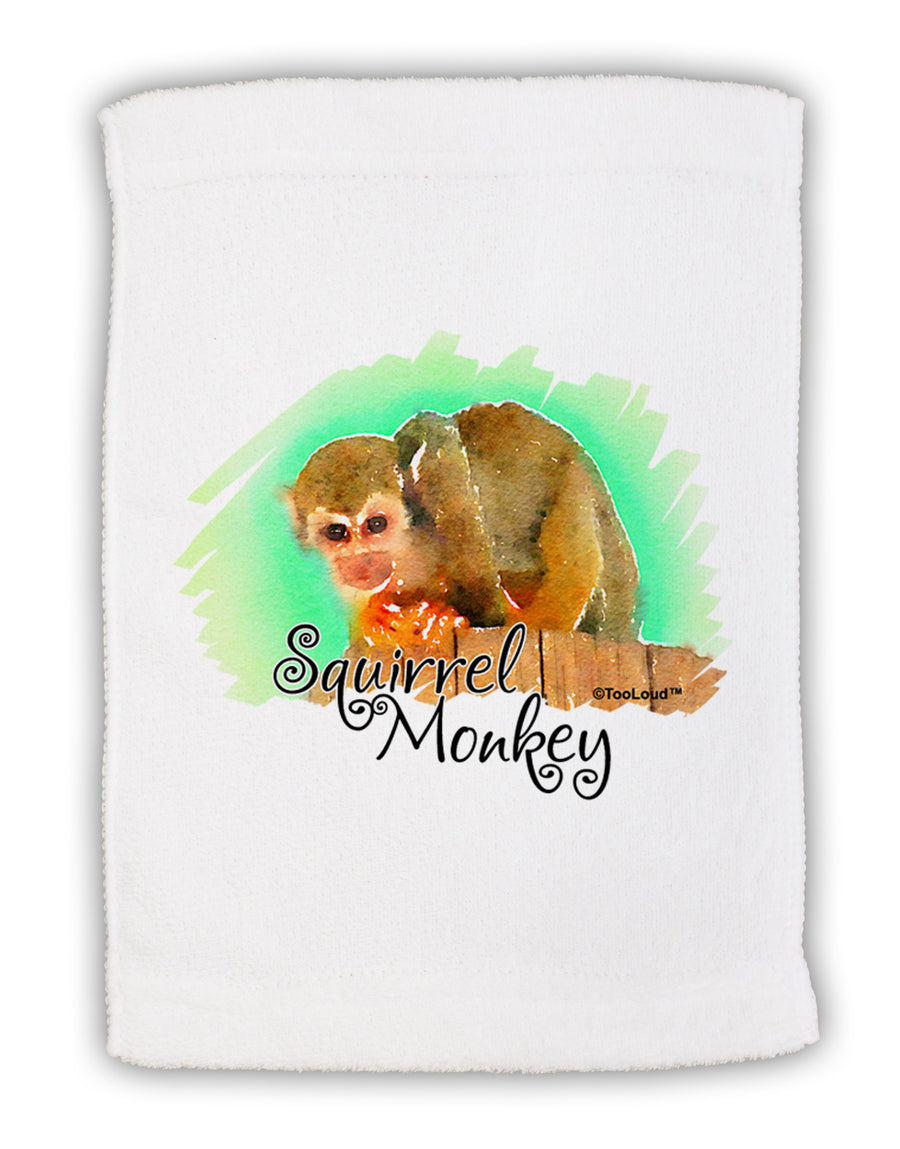 Squirrel Monkey Watercolor Text Micro Terry Sport Towel 11 x 18 inches-TooLoud-White-Davson Sales
