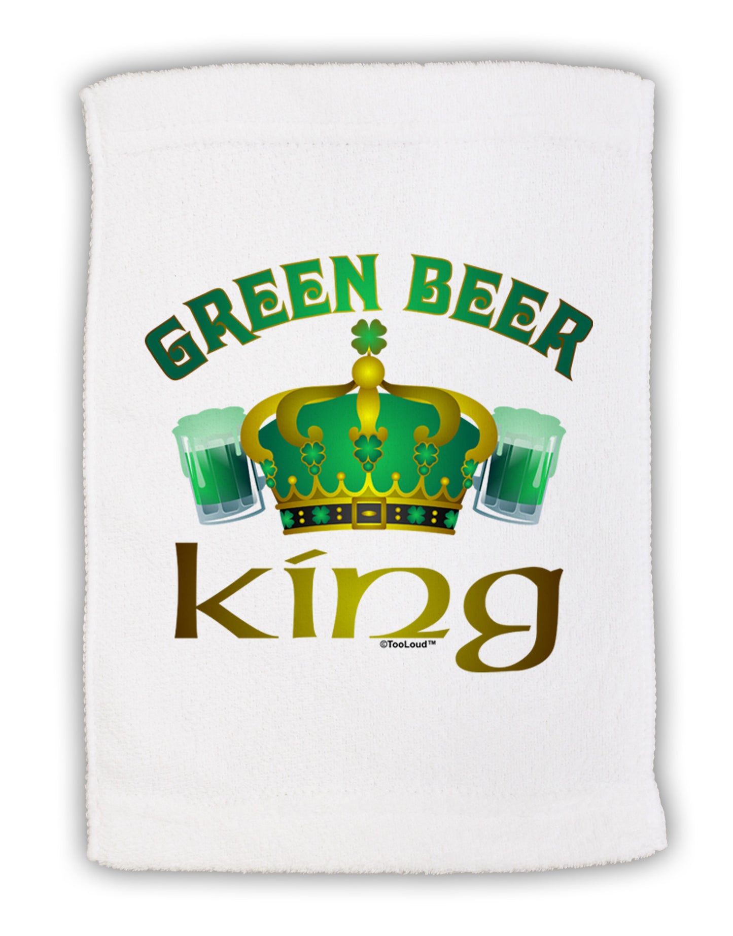 Green Beer King Micro Terry Sport Towel 11 x 18 inches-TooLoud-White-Davson Sales