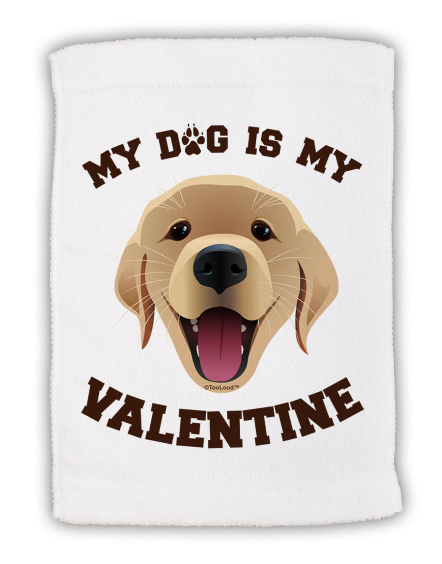 My Dog is my Valentine Gold Yellow Micro Terry Sport Towel 11 x 18 inches-Sport Towel-TooLoud-White-Davson Sales