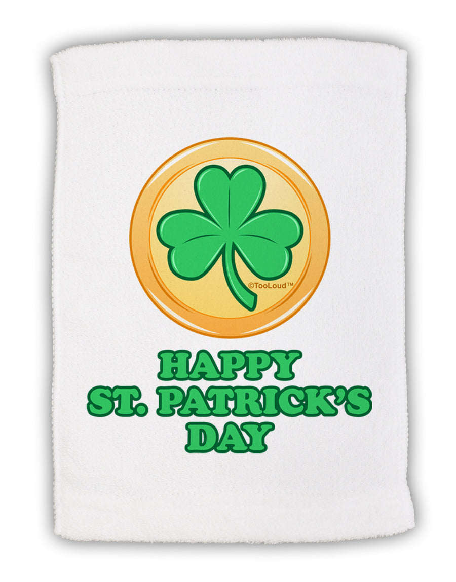 Shamrock Button - St Patrick's Day Micro Terry Sport Towel 11 x 18 Inch by TooLoud-Sport Towel-TooLoud-White-Davson Sales