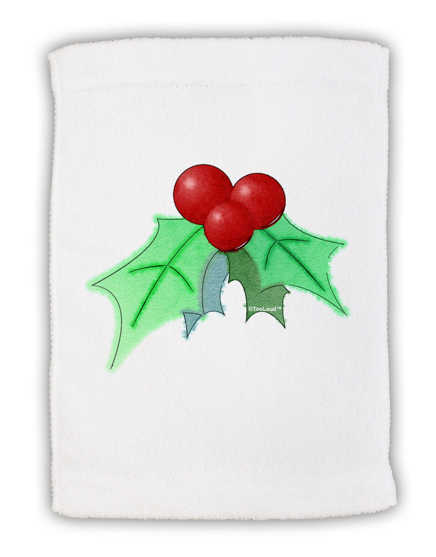 Holly Watercolor Micro Terry Sport Towel 11 x 18 inches-TooLoud-White-Davson Sales