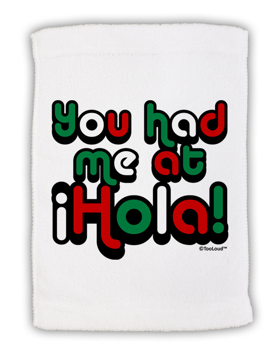 You Had Me at Hola - Mexican Flag Colors Micro Terry Sport Towel 11 x 18 Inch by TooLoud-Sport Towel-TooLoud-White-Davson Sales