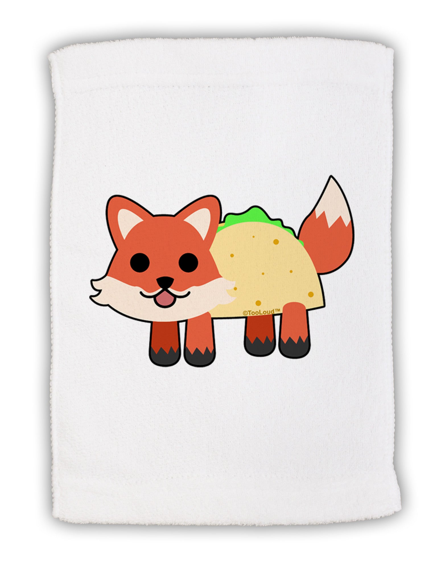 Cute Taco Fox Micro Terry Sport Towel 11 x 18 inches-TooLoud-White-Davson Sales