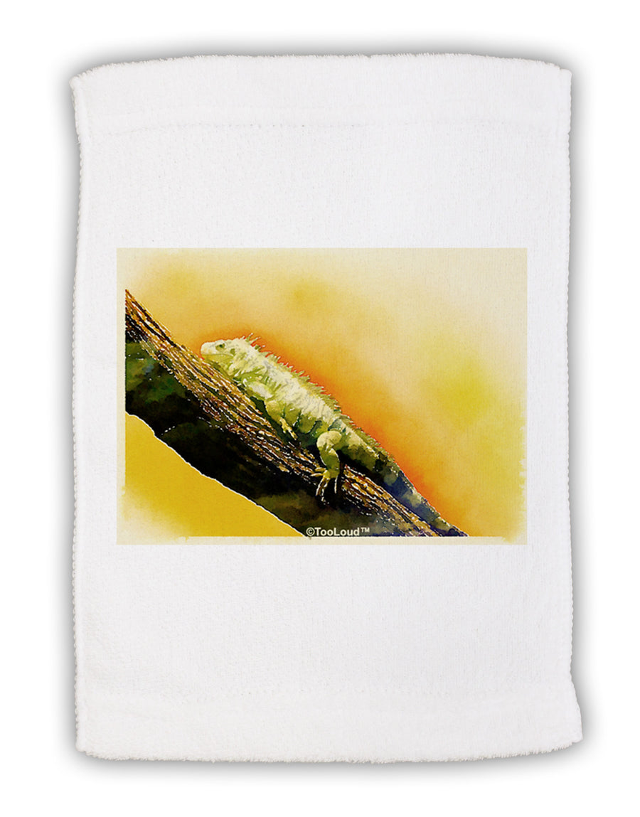 Iguana Watercolor Micro Terry Sport Towel 11 x 18 inches-TooLoud-White-Davson Sales