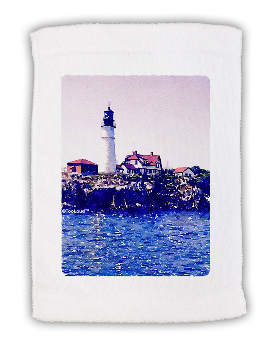 Watercolor Lighthouse 2 Micro Terry Sport Towel 11 x 18 inches-TooLoud-White-Davson Sales