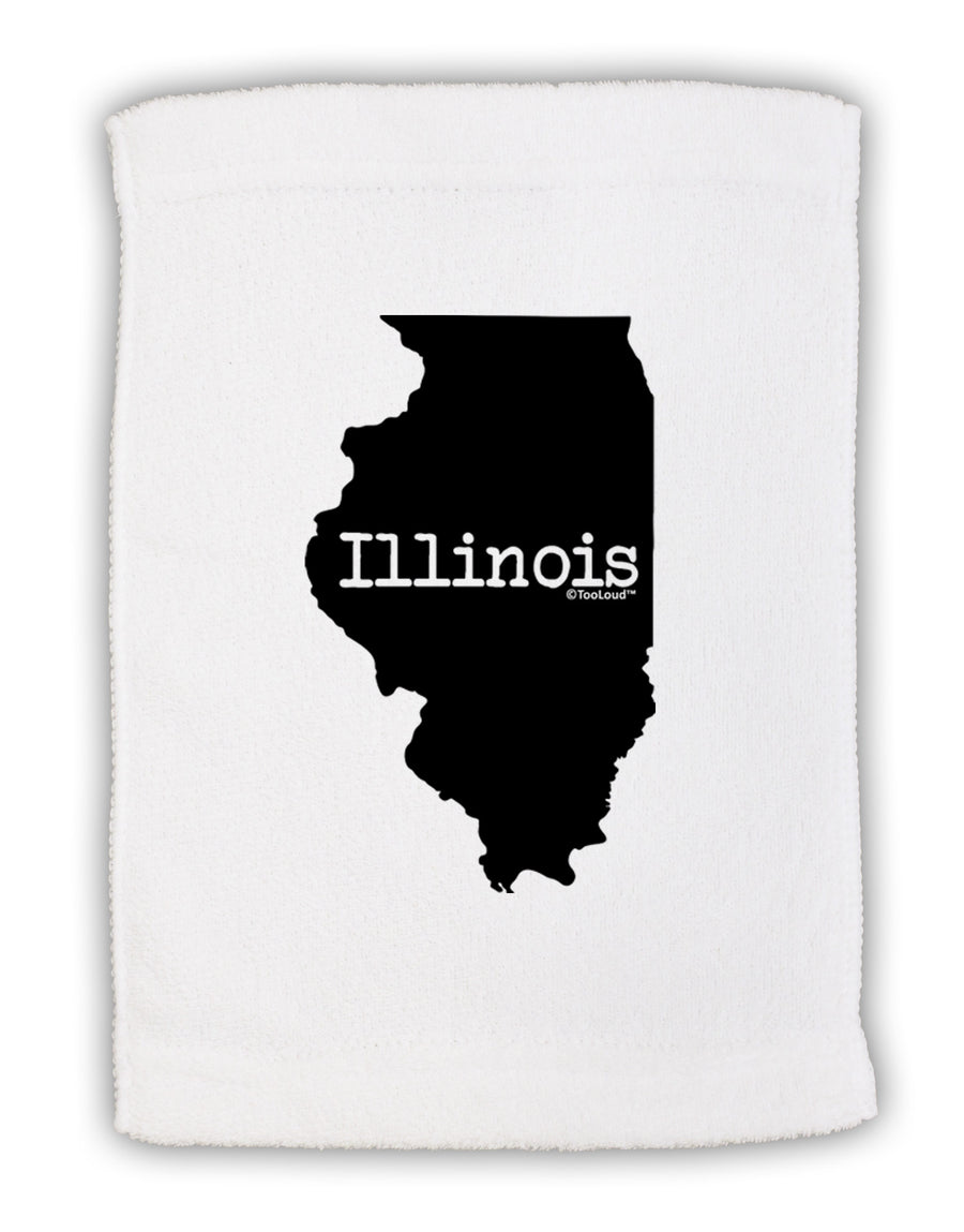 Illinois - United States Shape Micro Terry Sport Towel 11 x 18 Inch-Sport Towel-TooLoud-White-Davson Sales