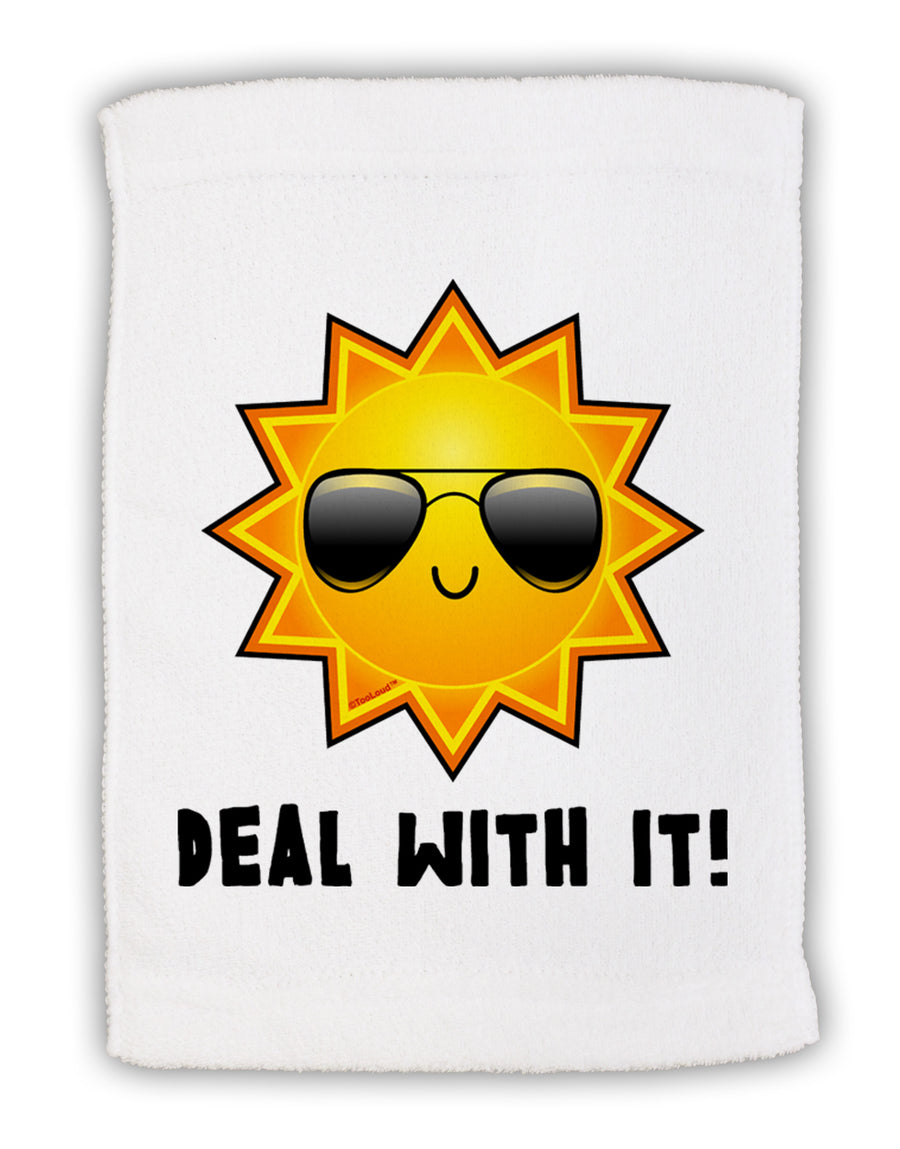 Deal With It Cute Sun Micro Terry Sport Towel 15 X 22 inches by TooLoud-Sport Towel-TooLoud-White-Davson Sales