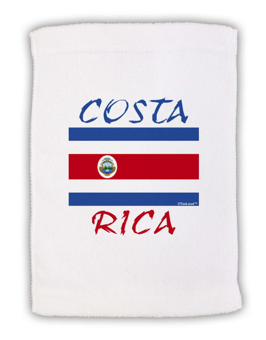 Costa Rica Flag Micro Terry Sport Towel 11 x 18 inches-TooLoud-White-Davson Sales