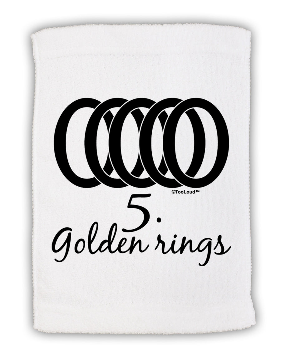 Five Golden Rings Text Micro Terry Sport Towel 11 x 18 inches-TooLoud-White-Davson Sales