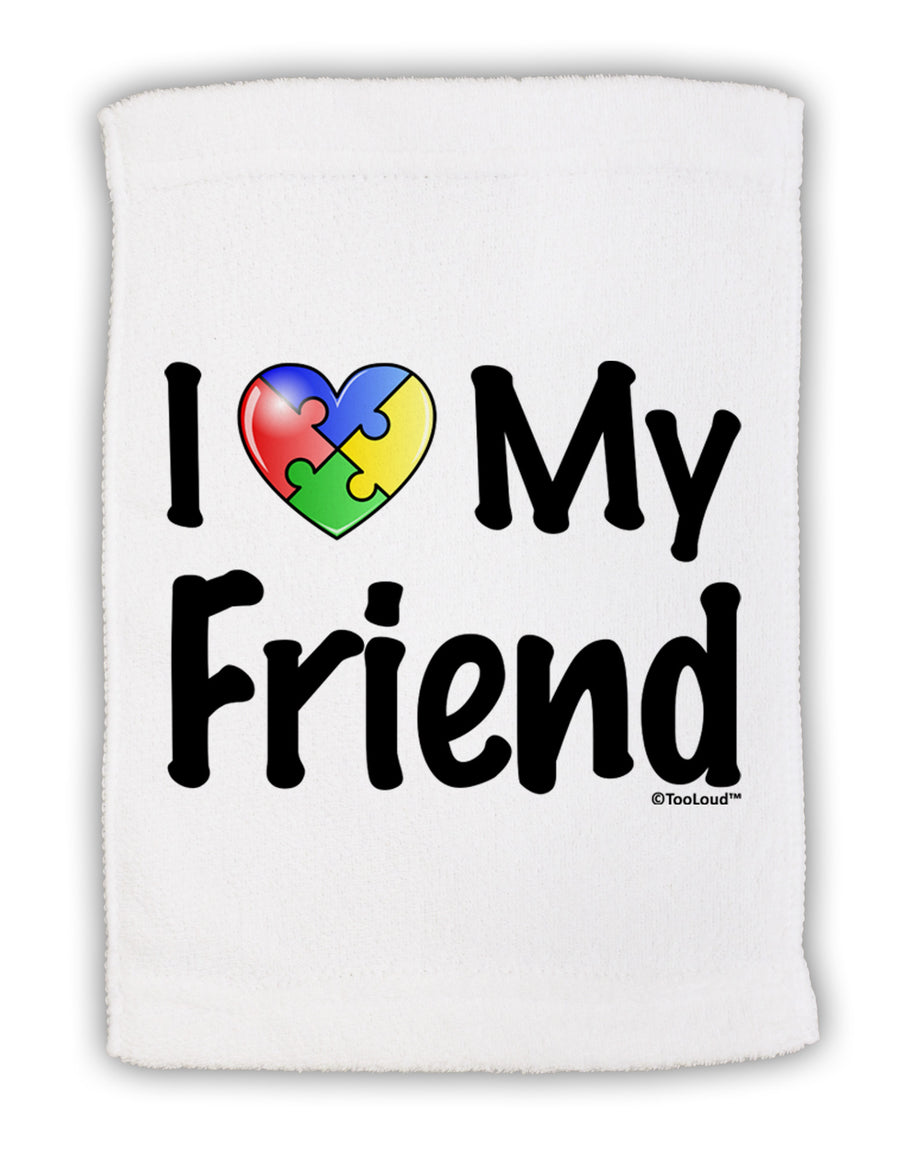 I Heart My Friend - Autism Awareness Micro Terry Sport Towel 15 X 22 inches by TooLoud-Sport Towel-TooLoud-White-Davson Sales