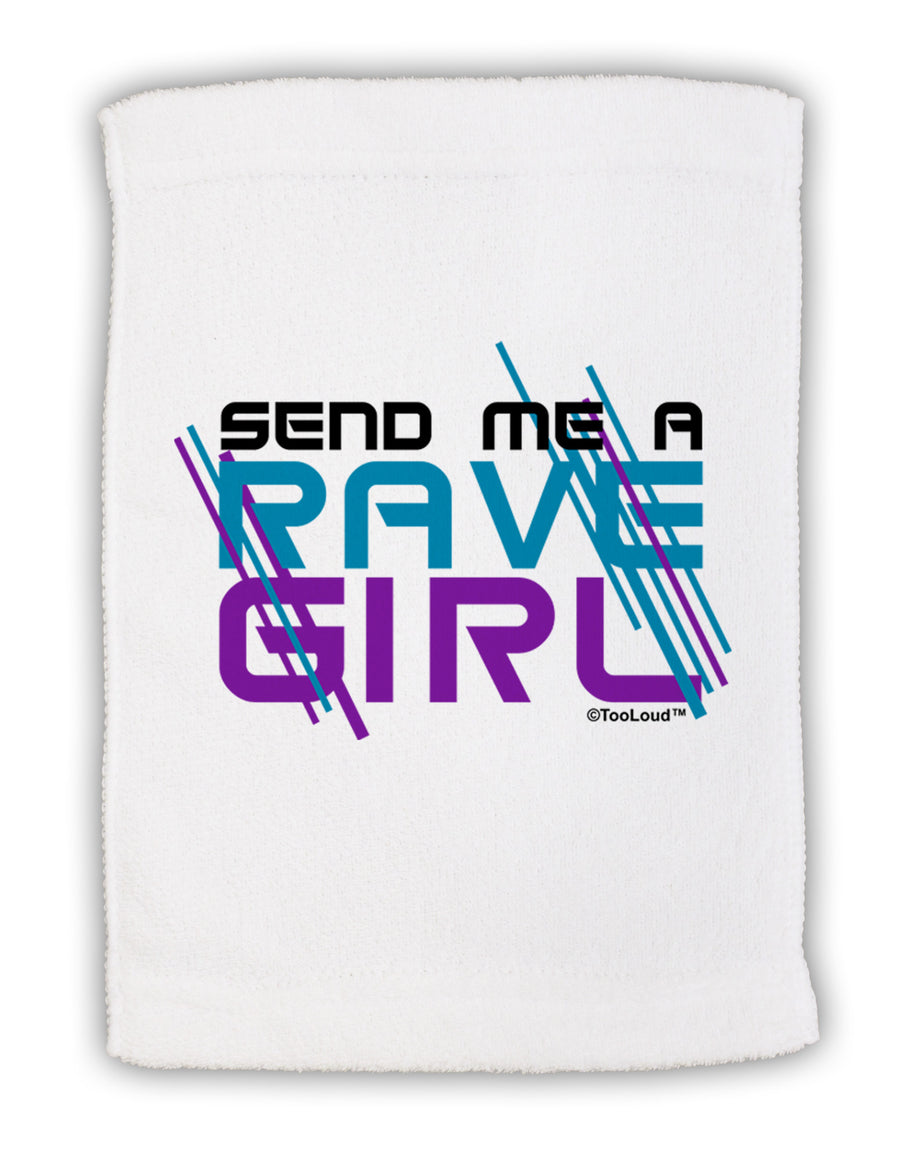 Send Me A Rave Girl Micro Terry Sport Towel 11 x 18 inches-TooLoud-White-Davson Sales