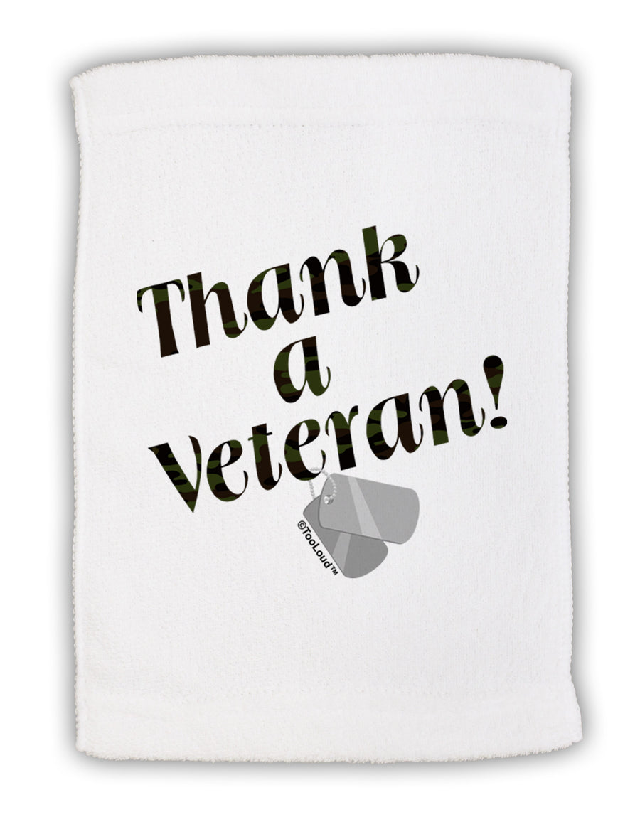 Thank A Veteran Micro Terry Sport Towel 11 x 18 inches-TooLoud-White-Davson Sales