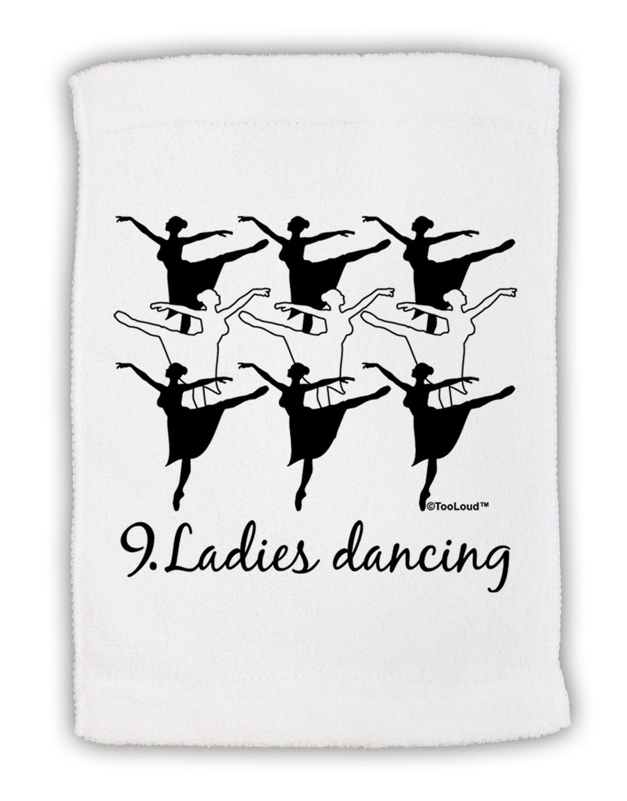 Nine Ladies Dancing Text Micro Terry Sport Towel 11 x 18 inches-TooLoud-White-Davson Sales