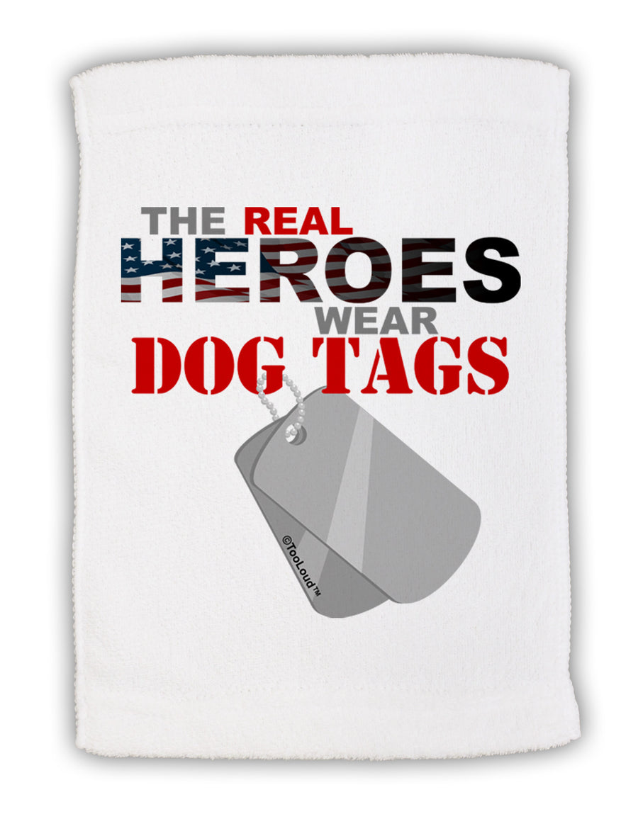 Heroes Dog Tags Micro Terry Sport Towel 11 x 18 inches-TooLoud-White-Davson Sales