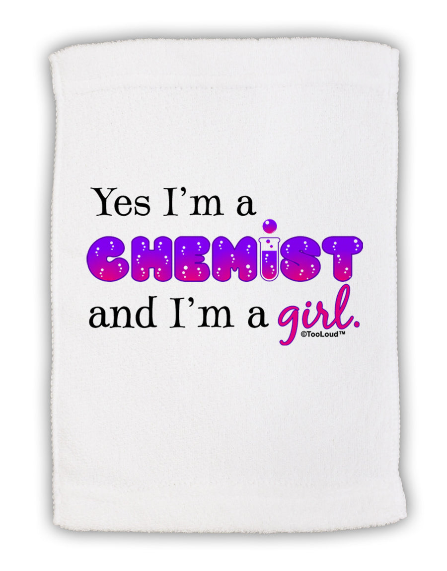 Yes I am a Chemist Girl Micro Terry Sport Towel 11 x 18 inches-TooLoud-White-Davson Sales
